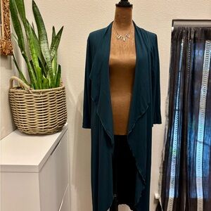 Teal Open Front Cardigan